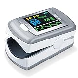 Beurer PO 80 Pulsoximeter, Messung von Sauerstoffsättigung (SpO₂) und Herzfrequenz (Puls), 24h kontinuierliche Aufzeichnung, Software „beurer SpO₂ Assistant“, Signalfunktion