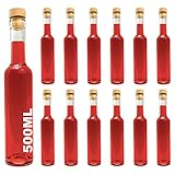 casavetro 6, 12 x 500 ml Futura Glasflaschen l Flaschen zum selbst Abfüllen 0,5 Liter l Likörflaschen Schnapsflaschen Essigflaschen Ölflaschen (12 x 500 ml)