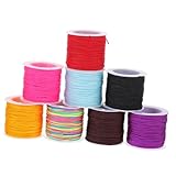 Anneome 8 Rollen Geflochtenes Seil nylonband nylonseil svarowksy Halskette Schlüsselanhänger schlüsselhalsband Beads Armband Schnur Armbandherstellung Häkelfaden Häkelgarn Makramee-Schnur