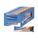 Knoppers NussRiegel – 24 x 40g – Schokoriegel mit Milch- und Nugatcreme, Haselnüssen, Karamell und Vollmilchschokolade