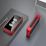 Powerbank, tragbares Ladegerät, 50000 mAh, tragbares Ladegerät, Solar, Mobil mit großer Kapazität, geeignet für Verschiedene Mobile elektronische Geräte, Rot, 10000 mAh
