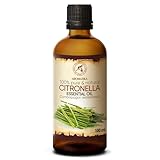 Citronellaöl 100ml - Cymbopogon Winterianus - Reine & Natürliche Citronella Öl - für Schönheit - Aromatherapie - Duftlampe - Citronella Oil