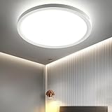 OTREN LED Deckenleuchte Flach Rund, 4000K Deckenlampen Led 24W, Modern Panel Lampe für Badezimmer Wohnzimmer Schlafzimmer Badezimmer, IP44, Ø23CM