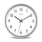 Cander Berlin MNU 4130 Weiße Wanduhr aus Aluminium mit lautlosem Sweep Uhrwerk für den Außenbereich - Badezimmerwanduhr - 12 Zoll (Ø) 30,5 cm