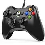 Diswoe Controller für Xbox 360, Gamepad Joystick mit Kabel, USB Gamepad Wired Controller, PC Wired Joypad Game Controller, Ergonomisches Design für Xbox 360/Xbox 360 Slim/PC Win7/8/10/11/XP