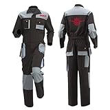 ZILUXI Einteiler Jumpsuit Overall D.A.F, Reißverschluss vorne, Werkstatt Blaumann Arbeitskleidung(Brown Grey,S)