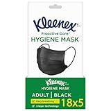Kleenex Mundschutz-Maske für Erwachsene und Jugendliche, 3-lagig, schwarz, 90 Stücke