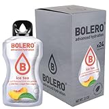 Bolero ICE TEA PEACH 24x3g | Saftpulver ohne Zucker, gesüßt mit Stevia + Vitamin C | geeignet für Kinder, Sportler und Diabetiker | glutenfrei und veganfreundlich | Pfirsich-Eistee-Geschmack