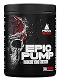 PEAK Epic Pump - 500g Geschmack Fresh Berry I 20 Portionen I Concentrated Pre Workout Booster ohne Koffein mit L-Citrullin Malat, L-Arginin AKG (AAKG) / Nitrat, Taurin I vegan