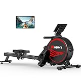 MOSUNY Rudergerät für Zuhause, Magnetisches Rudergerät mit 16 Widerstandsstufen,Upgrade Doppel-Slide-Rails Ultraleise, App-Kompatibel LCD-Datenanzeige, Belastbar bis160kg Rowing