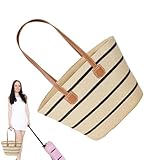 Protoence Stroh Taschen Für Damen - Stroh Shopper Tasche - Kosmetikbeutel Für Make-up Reise Urlaub Verabredungen Einkaufen
