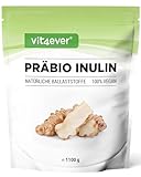 Präbio Inulin Pulver - 1100 g (1,1 kg) - Hoher Ballaststoffgehalt - Präbiotikum - Rückstandskontrolliert - Herkunft Europa - Natürlich aus der Chicoree Wurzel - 100% Vegan