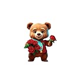 Valentinstag süße Auto Rucksack Anhänger Acryl flache Auto Rückspiegel dekorative Anhänger Wandbehänge für die Heimdekoration (Brown, 7. 5cm)