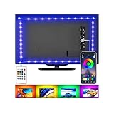 LED-Streifen für TV, USB-TV-Hintergrundbeleuchtungs-Kit mit Fernbedienung, App-Steuerung, Synchronisierung mit Musik, 5050 RGB Smart LED Bias Beleuchtung für HDTV (2 m für 32-60 Zoll TV)