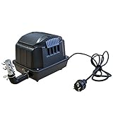 Teichbelüfter 1800 L/H stufenlos regulierbar, 25 Watt Sauerstoffpumpe für Teich, Membranpumpe 30 L/Min, Teichbelüftung, Luftpumpe Teich, Belüfterpumpe für Gartenteiche, Teichbelüftungspumpe