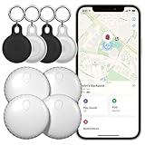 FinderTag Airtag Alternative, Schlüsselfinder 4 Pack, GPS Tracker Ortungsgerät Kompatible mit FindMy (iOS Nur), Smart Finder für Katze, Hund, Collar, Gepäck, Koffer, IP67 Wasserdicht