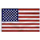 USA FLAG American Flag 3x5 FT- Amerikanisch Flagge USA Fahne Indoor/Outdoor Quality Polyester with Vivid Color Double-Stitched Edges Brass Grommets Decorations