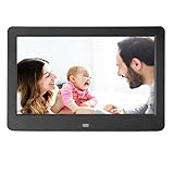 VELATEMOR 10 Zoll Digitaler Fotorahmen, HD, Bilderrahmen mit Fernbedienung, Foto und Video Freigabe, USB & Speicherkartenunterstützung, großartiger Sound (Black)