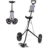 Tangkula 2 Wheel Push Pull Cart faltbar Golf Swivel W/Anzeigetafel Pull Trolley