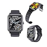 Wizvox 2025 Fitnessuhr Herren - 𝐁𝐥𝐮𝐭𝐳𝐮𝐜𝐤𝐞𝐫𝐦𝐞𝐬𝐬𝐮𝐧𝐠 Bluetooth Verbunden 1.9' Blutdruckmessgerät Uhr Herren Festtagsgeschenk F330719,Black