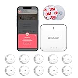 Rauchmelder Vernetzt mit Basisstation,Rauchmelder für Zuhause,funktioniert mit App für sofortige Push-Benachrichtigungen,10-Jahres-Batterie, Zertifiziert EN 14604 Standard (10*rauchmelder+1*Gateway)