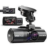 VANTRUE N4 3 Lens 4K Dashcam Auto 2.5K+ 2.5K+ 1080P vorne hinten innen, HDR/ 30FPS Kamera, 3 Channel Bewegungsüberwachung Dash Cam Infrarot Nachtsicht, 2.45” Hitzebeständig, Max 512GB