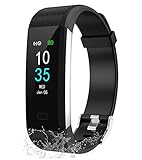 LEBEXY Fitness Armband Wasserdicht IP68 | Fitness Tracker Uhr | Smartwatch Schrittzähler Aktivitätstracker | Kalorienzähler Sportuhr eingebautes GPS, S2-Version, Schwarz