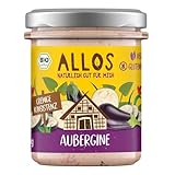 Allos - Streichgenuss 175g, vegan, glutenfrei, pflanzlicher Brotaufstrich mit Aubergine
