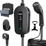 EzGoGo Typ 2 Ladekabel Schuko 3,68kW [1-phasig / 6,1m / 6-16A], Type2 Schuko EV Chargers Lieferung Tragbare Tasche | Halterung | Mikrofaserstoff | Handschlaufe, Kompatibel mit Allen PHEV/EV