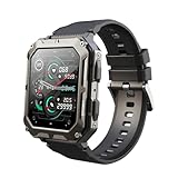Remingtape C20 Pro Smartwatch, Sprachassistent, BT, Kabelloser Anruf, Business, Outdoor, Sport, IP68, wasserdichte Uhr für Android/IOS, Einfach zu Bedienen, Schwarz