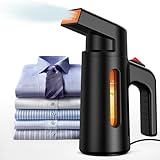 OLAYMEY Steamer Dampfglätter, Dampfglätter Reise 700W, 40S Schnelles Aufheizen, Hemdenbügler Schwarz Orange, Handbügeleisen, Leicht Vertikaler Dampfglätter für Reisen und Zuhause
