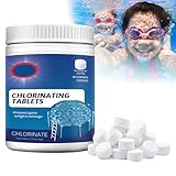 Chlor MultiTabs 5 in 1,Chlortabletten für Pool,langsamlösliche Chlortabs für die Poolpflege,Sichere und Effiziente Poolpflege,200g