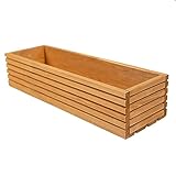 BOGATECO Blumenkasten aus Holz | Pflanzkasten | Blumentopf 64 x 20 x 14,5cm | Kräutertopf für zu Hause Garten Balkon Terrasse | Topf mit Kunststoffeinsatz | Imprägniert | Hellbraun