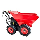 BRAST® Benzin Muldenkipper Mini-Dumper Motor-Schubkarre Dumper Radlader 4,8kw/6,5PS Allradantrieb 300 kg Traglast