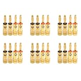 Feeuid Bananenstecker plattiert 12 Rot 12 Schwarz 4mm 24pcs LL68-4BP1
