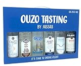Ouzo Tasting by Jassas 6x 200ml in Geschenkbox | Variante 1 | Feinster Ouzo aus Griechenland | Ouzo Probierset | Geschenkidee