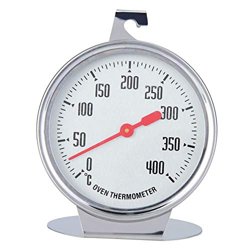 Thermometer für Elektroherd, Backofenthermometer für Gasherd, Edelstahl-Ofenthermometer mit großem Zifferblatt für Küchenbackwaren