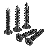 QUARKZMAN #8 x 7/8-Zoll Flachkopf Torx/Stern Holzschrauben, 150 Stück 304 Edelstahl, Vollgewinde, Schwarz Beschichtet, Selbstbohrende Schrauben Passen für T20 Bit für Holz, Weichmetall