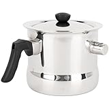 KARL HAUSMANN Milchtopf induktion 1.5L mit Deckel - Kochtopf mit Pfeife - Milchtopf doppelwandig mit Bakelitgriff - Simmertopf - Puddingtopf aus Edelstahl - Milchtöpfe Klein