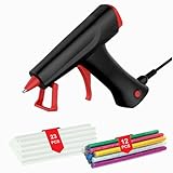 Heißklebepistole mit 35 Heißklebesticks, 100W Klebepistole für DIY Handwerk, Mädchenschmuck und schnelle Reparaturen in Hause & Büro(Schwarz + Chinesisches Rot)