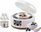 Probiotic Yogurt Maker with Temperature Control,Yogurt Maker 36 Hour,Probiotischer Joghurtbereiter,Joghurtmaschine mit LCD-Display,Elektischer Joghurtbereiter,Joghurtmaschine für Hause (mit 5 Gläsern)