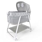 Ingenuity, Lullanight Babybett Gem, Stubenwagen mit 4 Rädern und luftdurchlässigen Seiten, grau, 9.51 kg