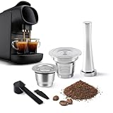 Wiederverwendbare Kaffeekapseln aus Edelstahl für große und kleine Tassen, passend für L'OR Barista LM8012/60, nachfüllbare Metall-Kaffeepads, kompatibel mit L'or Espresso-Kaffeemaschine, mit