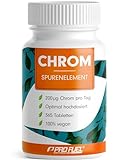 Chrom Picolinat 365x Tabletten mit 200 mcg Chrom - optimal hochdosiert - normaler Blutzuckerspiegel und Makronährstoff-Stoffwechsel – ohne Zusätze - laborgeprüft mit Zertifikat - vegan