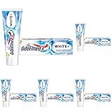 Odol-med3 White+ Zahnpasta, klinisch getestete Fluorid-Zahncreme für sichtbar weißere Zähne**, 75ml (Packung mit 5)