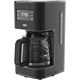 AEG Kaffeemaschine Deli 5 mit Glaskanne | 1,25 l | programmierbarer Timer | Warmhaltefunktion | Abschaltautomatik | Wasserstandsanzeige | 1000 Watt | 2-10 Tassen | Anti-Tropf| Anthrazit | CM5-1-6AN