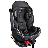 XOMAX XZ-16 Kindersitz drehbar 360° mit ISOFIX und Liegefunktion I mitwachsend I 0-36 kg, 0-12 Jahre, Gruppe 0/1/2/3 I 5-Punkt-Gurt und 3-Punkt-Gurt I Bezug abnehmbar, waschbar I ECE i-Size 129R