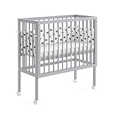 VitaliSpa Beistellbett Sophie, Stubenbett, Grau, 40 x 90 cm 2 Seitenschienen