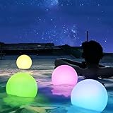 FUYO Solarlampen für Außen, 3er Set Solarlampe Garten Led Solarleuchte mit Fernbedienung 8 Farben Solar-Deko-Stein Solar Kugel Außen Innen IP67 Wasserdicht für Gartenweg Schwimmbad Rasen