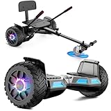 SISIGAD 8.5 Inch All-Terrain Hoverboard, Offroad Hoverboards, with Go-Kart, Bluetooth, Strong Double Motor, for Children